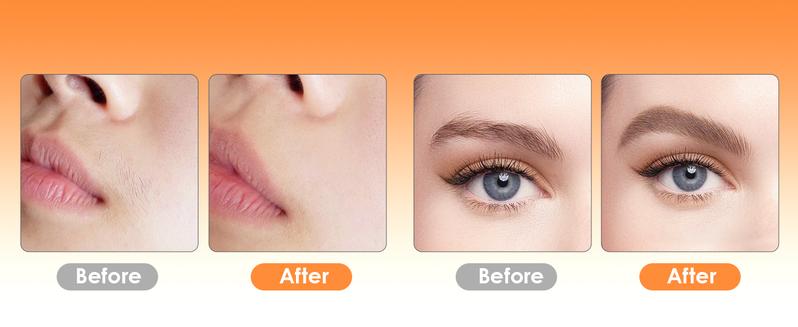 Vogcrest Eyebrow & Facial trimmer，Hair Remover Women's Portable 2-in-1 Electric Shaver with Type-C Charging LED Light Comfortable Grooming