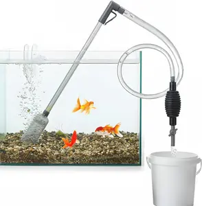 Fish Tank Vacuum Gravel Cleaner, Aquarium Gravel Cleaner - Hand Siphon Pump as Fish Tank Hose Water Changer & Rock Cleaner & Sand Washing