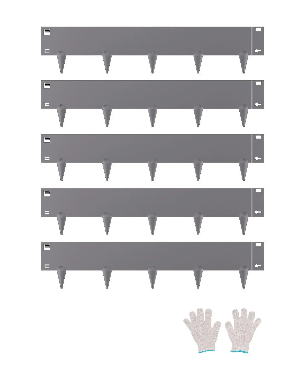 【FathersDayGift】Steel Landscape Edging 5 Packs 39x5in Rust-Resistant Edging Border Dark Gray