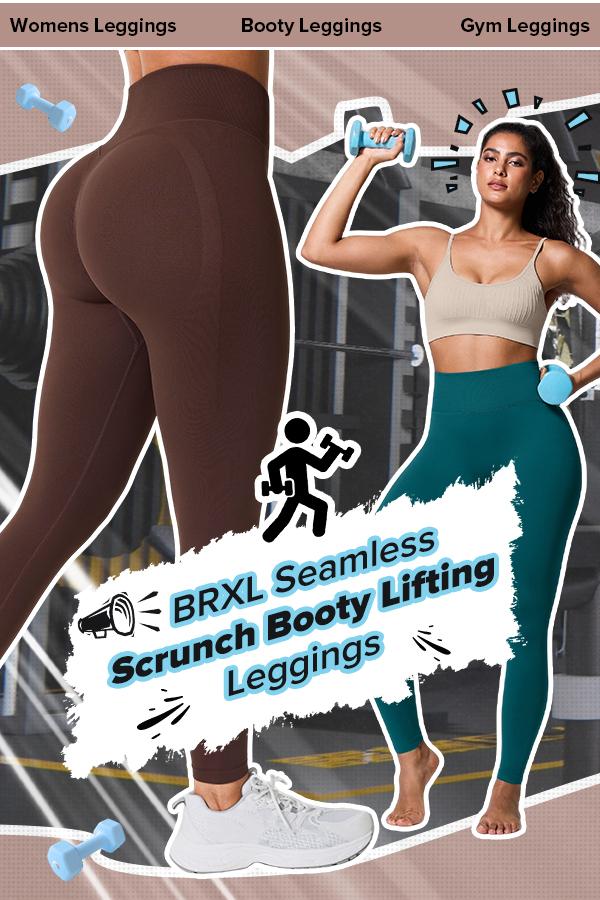 BRXL BrxlGrit Scrunch Butt Lifting Tummy Control High Waist Workout Leggings for Women Seamless Compression Gym Yoga Pants 4 Way Stretch Squat Proof Non See Through Moisture Wicking for Training Running-1
