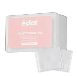 éclat Textured Facial Cotton Pads with Finger Pocket – Exfoliating & Deep Cleansing Sheets (120 Count)