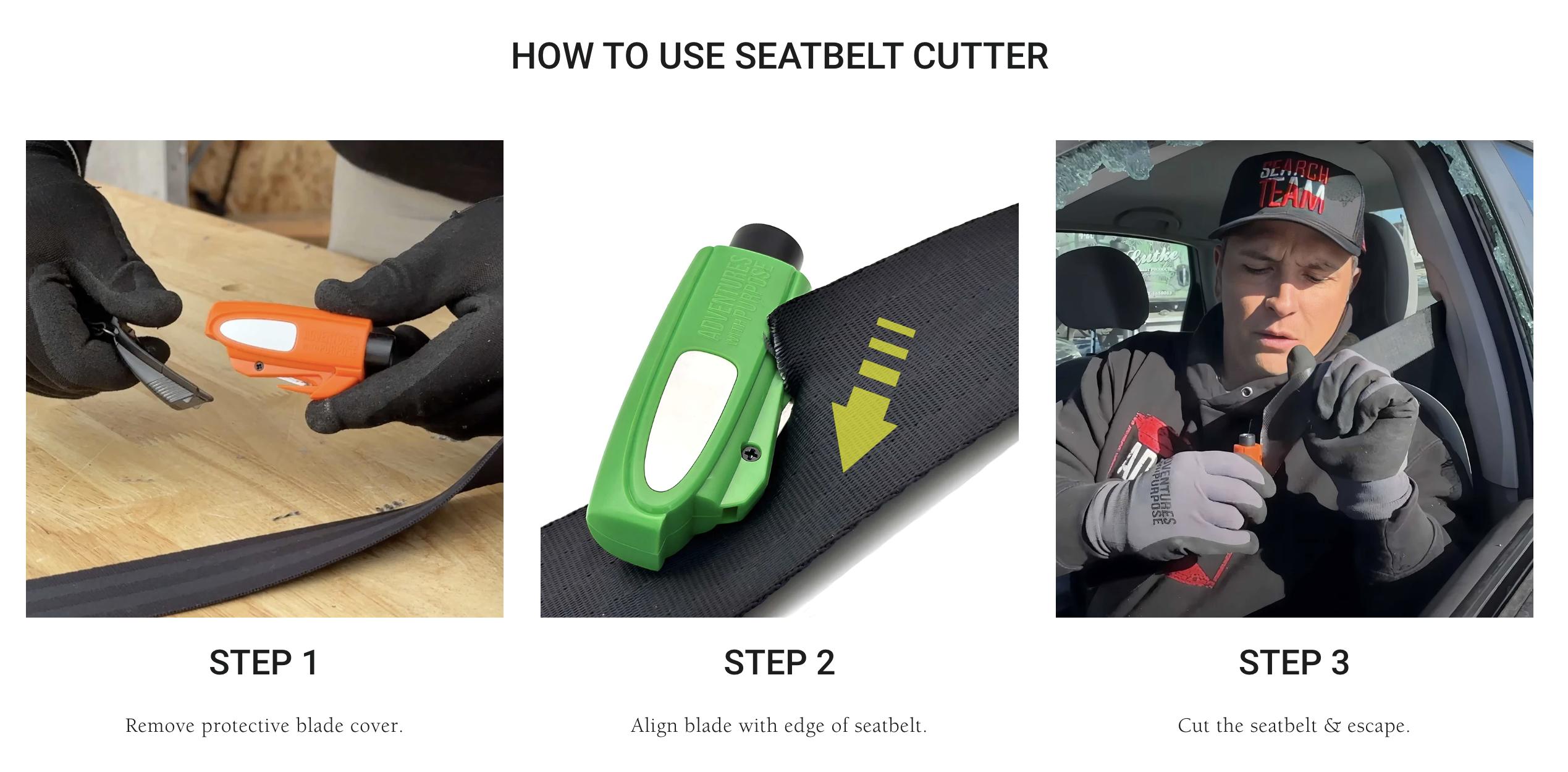 2-in-1 Emergency Window Breaker & Seatbelt Cutter