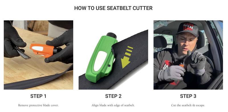 2-in-1 Emergency Window Breaker & Seatbelt Cutter