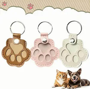 3Pcs Cat & Dog Hair Keychain - Paw Shaped Leather Memorial Keepsake for Dog Cat Fur Storage, Pet Fur Keepsake Collector with Refillable Capsule