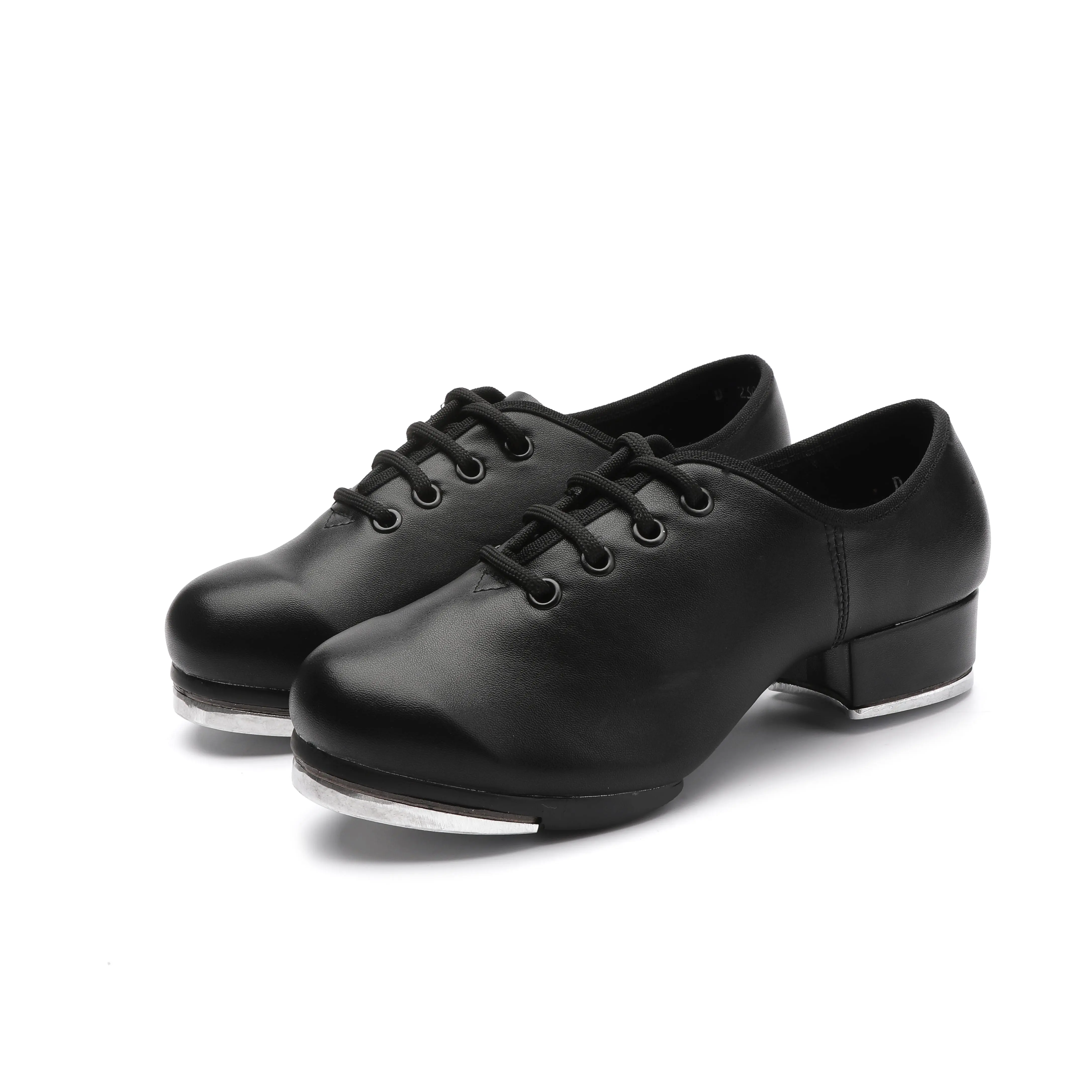 Women's Professional Tap Dance Shoes - Classic Oxford Lace-Up Tap Shoes with Pre-Attached Aluminum Taps & Non-Slip Rubber Sole for Beginners & Adults