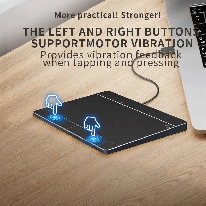 JOMAA Efficient Aluminum Alloy Slim Touchpad - 3-Mode Switching, 3 Connection Modes (Bluetooth, Wired, 2.4G), Physical Clicks, Type-C Fast Charging, Rechargeable, High Precision Touch Surface, Portable, Compatible with Windows 10/11 Laptops & iOS Devices,