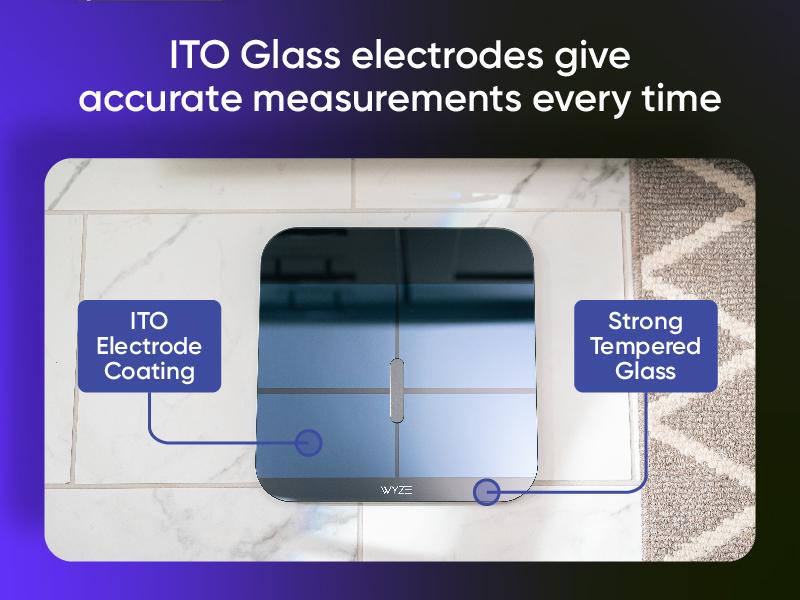 Wyze Scale X — Bluetooth Smart Weight Scale w/ ITO Glass for Body Composition Measurements (Weight Loss, BMI, Fat, Water, Muscle Mass etc.)