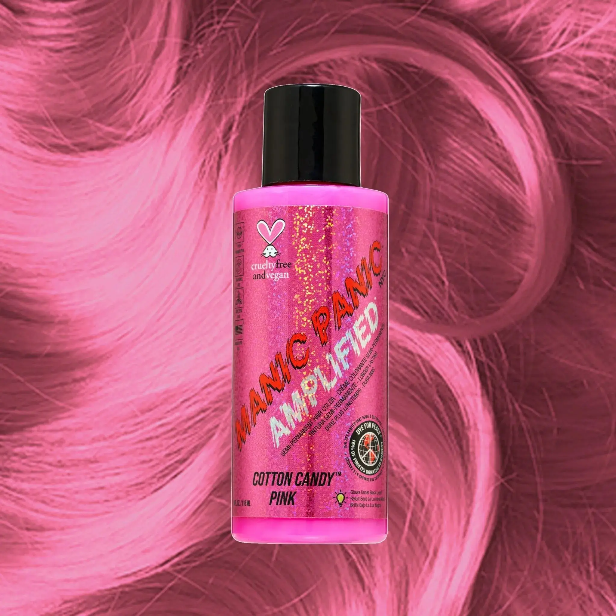 Cotton Candy™ Pink Amplified™ Semi-Permanent Hair Dye, Neon Bright Hot Pink Hair Color, Hot Pink Hair Dye, Neon Hair Color
