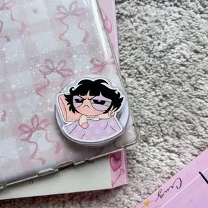 Sleepy Mood Phone Holder Ring - Sassy Grumpy Girl Phone Grip - Funny Tired Aesthetic Accessory - Not a Morning Person Stand - Relatable Lazy Vibe Gift - Unique Alt Girl Phone Decoration