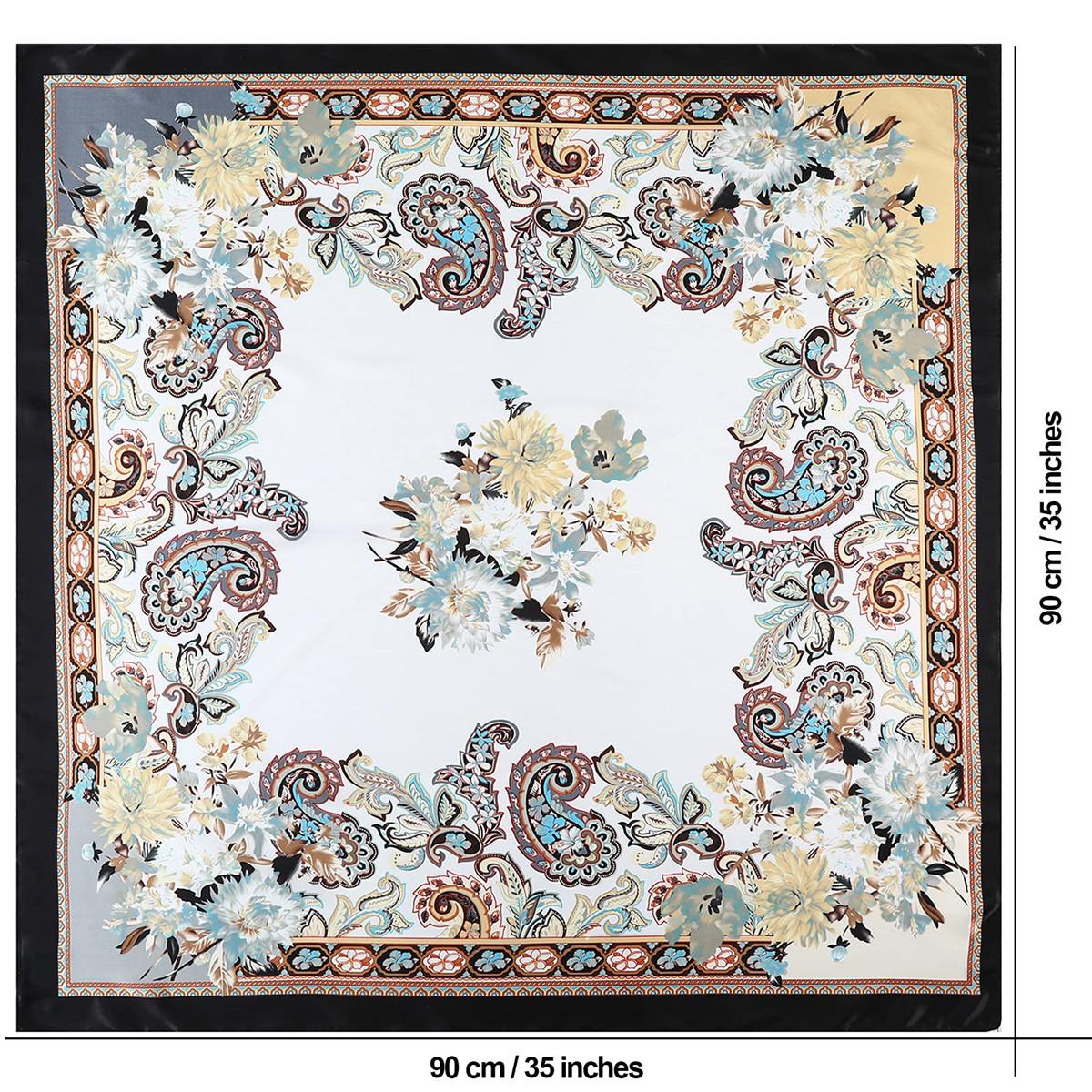 4-piece suit 35'' Printed Large Square Satin Head Scarf shawl Neck Scarves  for Women Silk Like Neck Hair Kerchief Bandanas Sleeping Head Wraps Hair Band Headscarf Man Hair Accessories