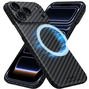 Casekult for iPhone 17 Case Compatible with MagSafe, Extra Slim Fashion Design Carbon Fiber Phone Cover for Women Men, Minimalist Ultra-Thin Matte Anti-Scratch Shockproof Magnetic 17 Case