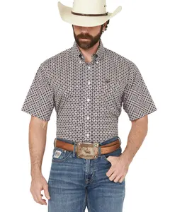 Cinch Men's Geo Print Short Sleeve Button-Down Western Shirt - Mtw1111483