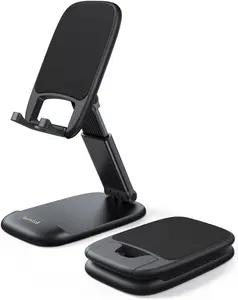 Lamicall Cell Phone Stand for Desk - [Height Adjustable] Foldable Mobile Phone Holder, Portable Stand for iPhone 17 16 15 14 13 12 11 Pro Max Plus Air, Galaxy S25 S24, Telephone, Office Accessories