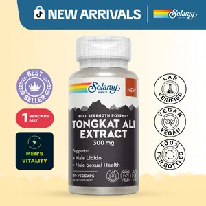 Solaray Tongkat Ali Extract Capsules – Natural Energy, Vitality & Men’s Performance Supplement