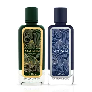 La Fede Magnum Wild Green & La Fede Magnum Extreme Blue Eau de Parfum Spray 100ml (3.4 oz) by Khadlaj (Bundle)