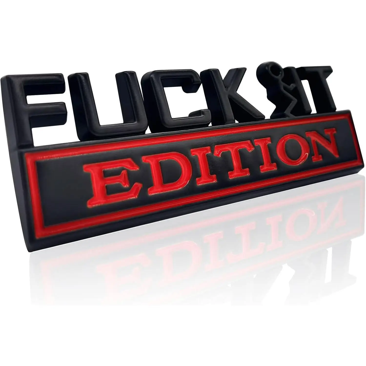Car Exterior Emblems Badge 3D Sticker Decal, Fuck-IT Edition Emblem 3D Fender Badge Decal Car Truck Replacement, Fit for All Cars