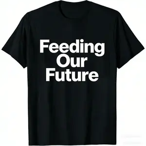 Black Minimalist Feeding Our Future Graphic Tee Sleek Casual Daily Wear Apparel