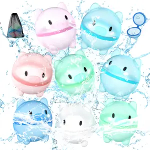 8pcs, 12pcs, 16pcs colorful water balloons, cute piggy design, multiple color combinations. Perfect for birthdays, weddings, holidays, pool parties, graduation ceremonies and other events. Reusable and full of fun.