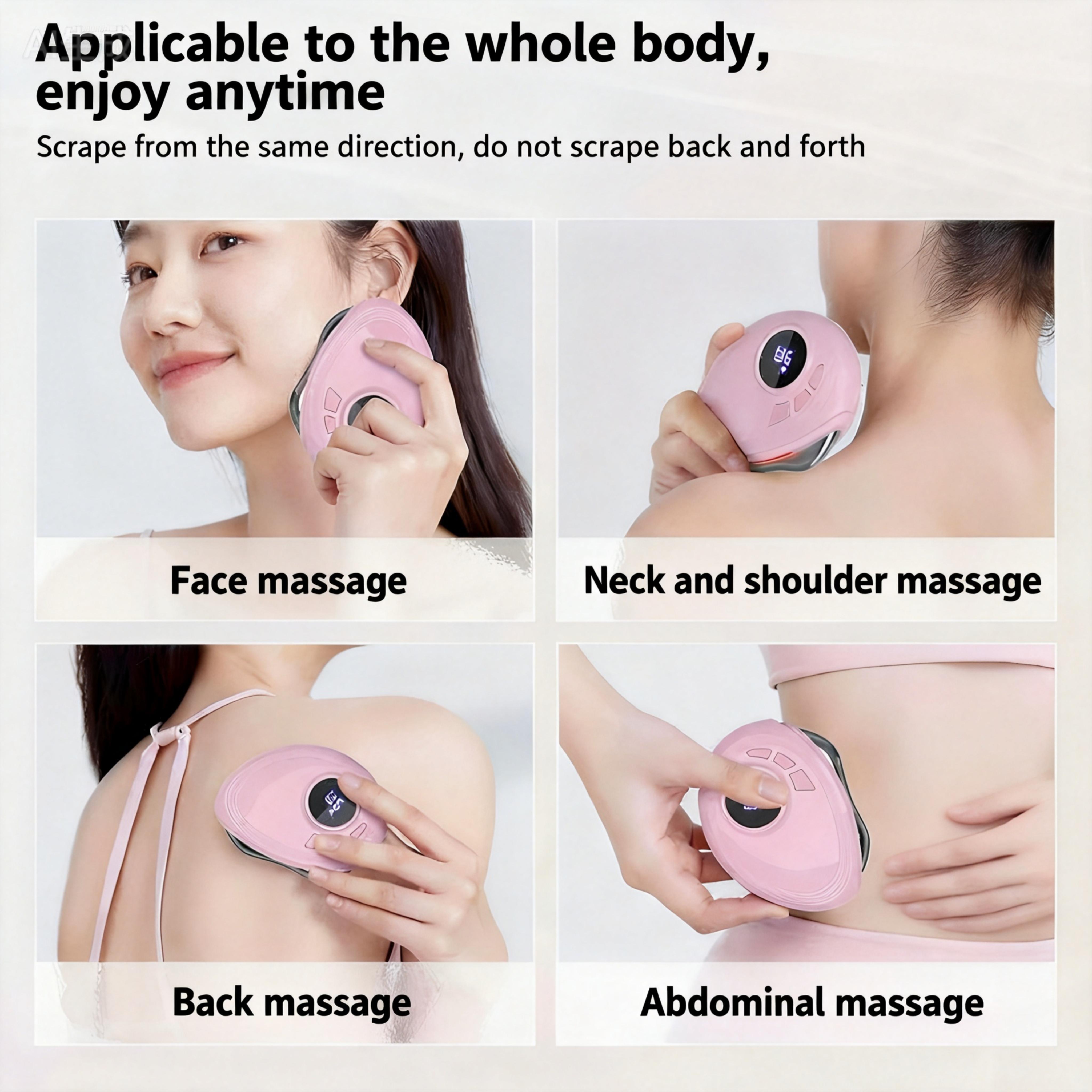 Electric Gua Sha Massager with 9-Level Heat & Vibration for Anti-Aging Neck & Face Lift Reducing Wrinkles and Puffiness