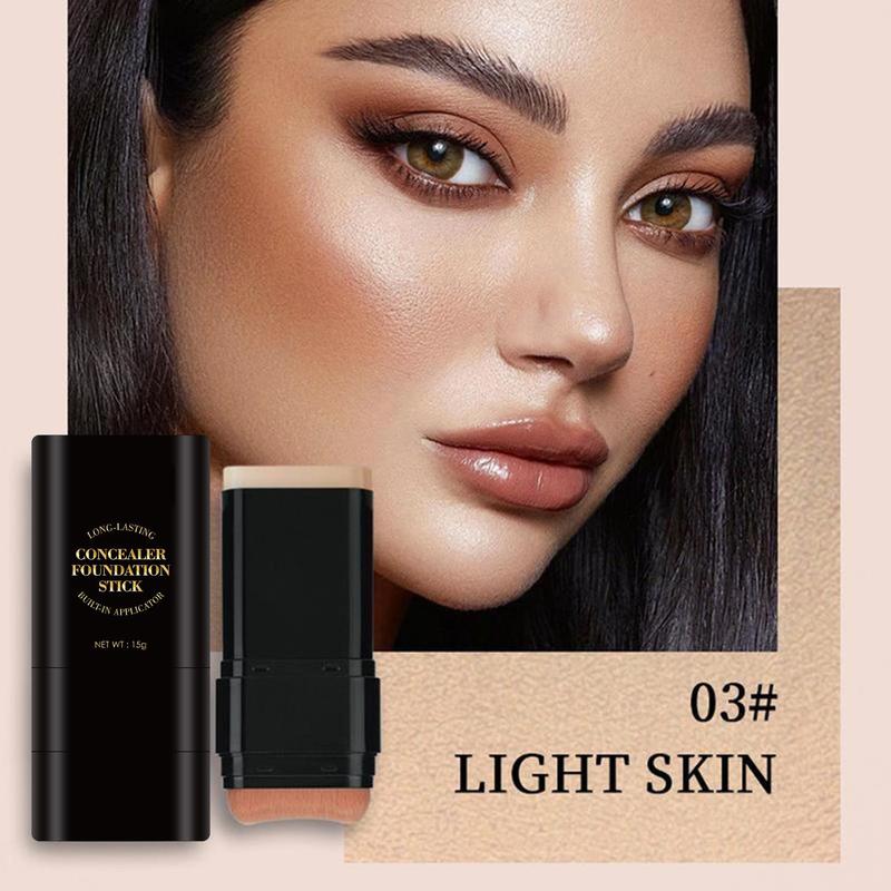 Luminous Dual-Ended Concealer Foundation Stick with Built-in Brushes 24H Long-Lasting Waterproof Sweatproof One-Swipe Even Flawless Base Clear Radiant Skin Foundation Stick Luminous Dual-Ended Concealer Foundation Stick with Built-in Brushes 24H Long-Lasting Waterproof Sweatproof One-Swipe Even Flawless Base Clear Radiant Skin Foundation Stick