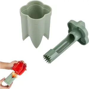 2-in-1 Pepper Corer & Seed Remover Tool – Multifunctional Cutter for Removing Cores and Seeds, Suitable for Kitchen or Outdoor Use