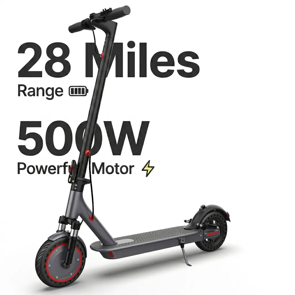 Electric Scooter for Adults, 350-500W Motor, 19-22 MPH Top Speed, 21-28 Miles Range, 8.5-10" Tires, Foldable E-Scooter with App Control, Dual Braking System, LED Lights & Portable Folding Scooter, Commute Gadgets, Outdoor Gadgets Portable Scooters
