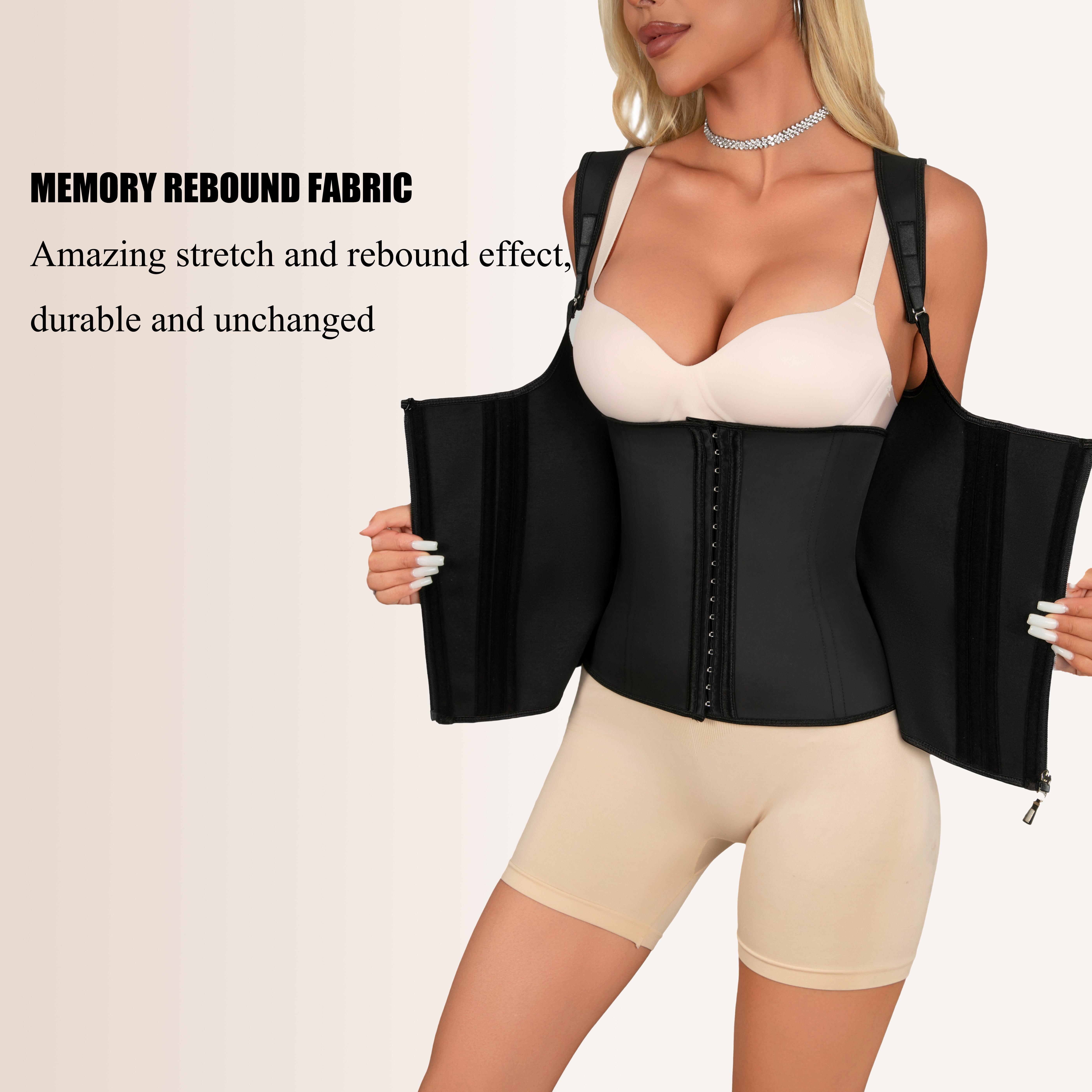 Women Waist Vest Shaperwear For Women Tummy Control with Adjustable Straps And Hook Shapewear Womenswear Top Colombian Compression Comfort Sexy Basic Black Minimalist Zipper Trainer faja Corset