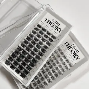 Airy + Aura Duo by Mini Theory | Short Lash Clusters Natural Fluffy D Curl Volume | Thin Band Wispy eyelash Sizes 8-12mm DIY Lashes