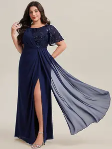 Ever-Pretty Curve Flowing Ribbons Chiffon Mother of the Bride Dress, For Formal, Big Event, Casual And Party EM02658