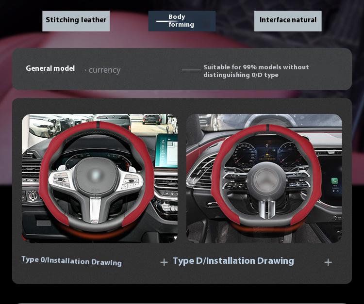 Napa Nappa Leather 15Inch 5D Premium Steering Wheel Cover Ultra-Thin Breathable Anti-Slip Sweat-Resistant Easy Install Universal Fit Enhance Driving Safety Comfort Must-Have Car Essential White