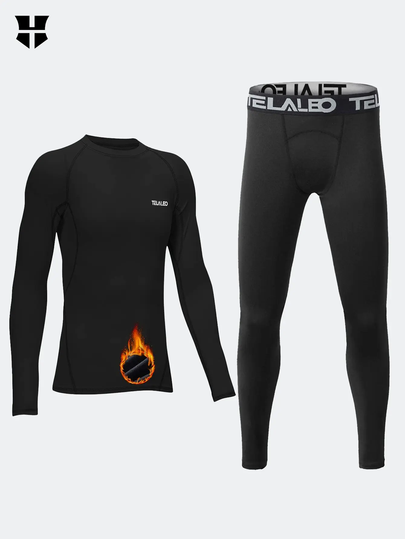 Youth Boys' Thermal Compression Shirt Set - Long Sleeve Fleece Lined Base Layer, Flat Seams Athletic Gear, Thermal Wear for Football Undershirts & Boys Clothing, Tech Fleece