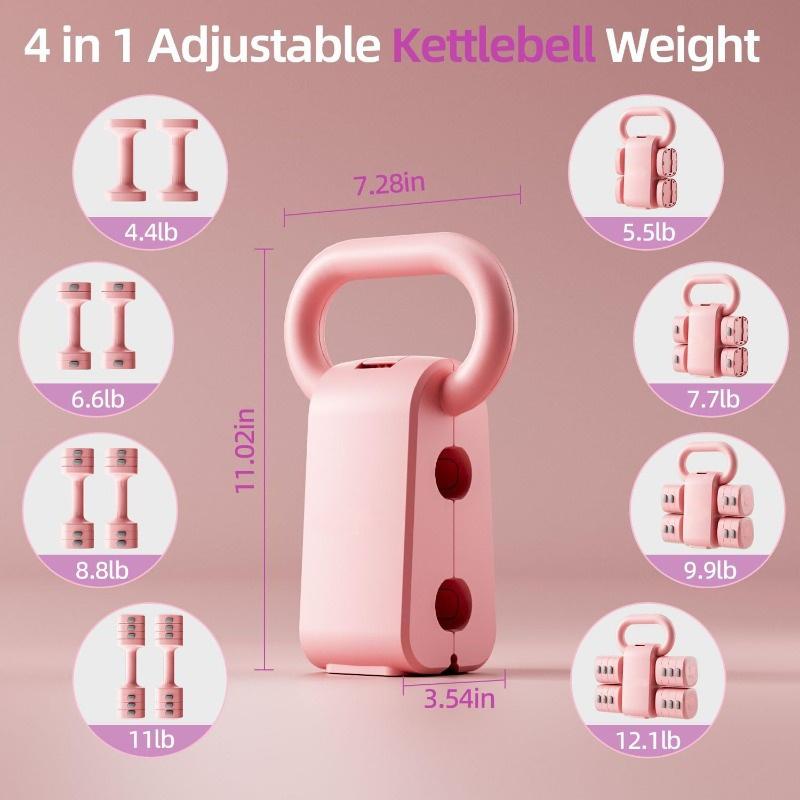 4-in-1 Adjustable Dumbbell Set , 22LBS/11LBS Hand Weights for Women, 1s-Adjust Dual-Stable Dumbbell Set for Women Home Gym & Outdoor equipment wide grip safety guarantee fit Dumbbell Barbell Set Coated Cast Iron Kettlebell Powder Dumbbell Weight Set