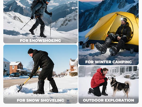 NORTIV8 Men's Tall Winter Shoes and Snow Boots Waterproof Insulated Leather Fur Lining Mid-Calf Faux Fur Lining for Skiing & Snowmobiling - Footwear NORTIV8 Men's Tall Winter Shoes and Snow Boots Waterproof Insulated Leather Fur Lining Mid-Calf Faux Fur Lining for Skiing & Snowmobiling - Footwear