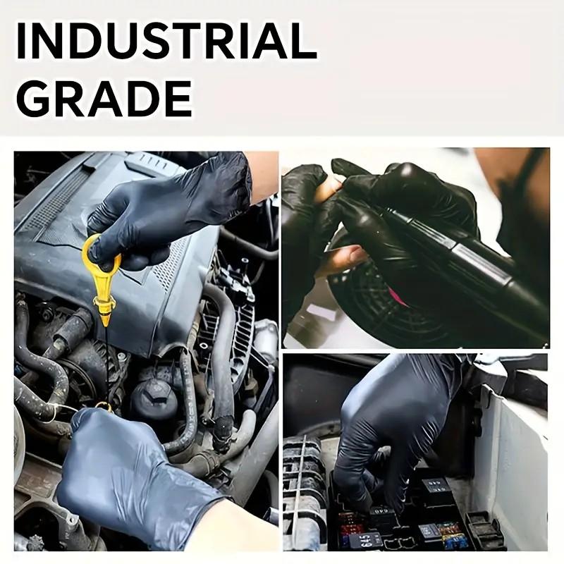 100/500/1000 Black Nitrile Exam Gloves 4 Mil, Powder-Free Disposable Gloves for Medical, First Aid,Cleaning Food Prep, Tattoo,Cooking