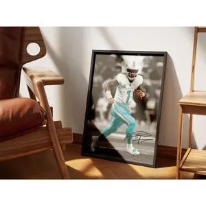 [ SALE UP 45% - UNFRAMED POSTER ] Tua Tagovailoa Poster Signed Football Wall Art Sports Room Decor