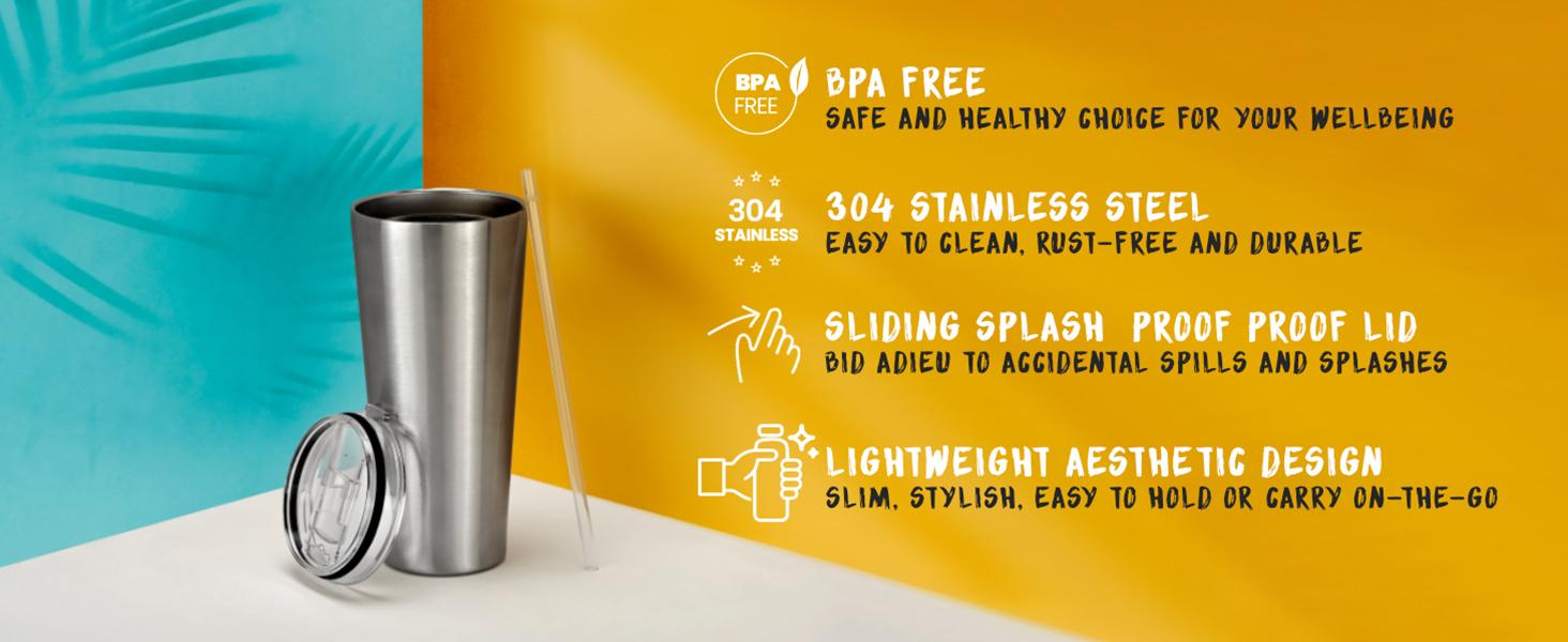 makerflo 20 oz Skinny Powder Coated Tumbler with Lid and Straw | Craft-Ready for DIY Gifts & Personalization (Laser Engravable, UV DTF, Epoxy, Vinyl) - Not for sublimation and DTF