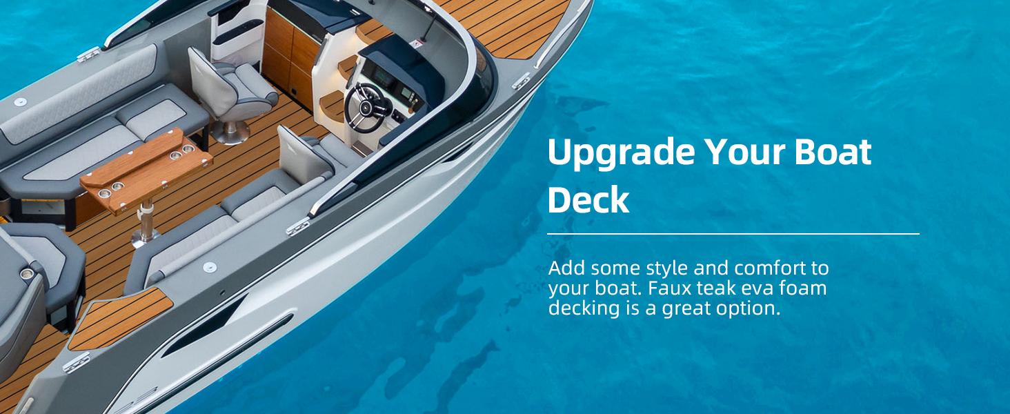 EVA Foam Boat Flooring, EVA Foam Boat Decking 94.5''x35.4''/23.6'',with 3M Adhesive Backing, Non-Slip Decking Faux Teak Sheet For Marine Boat Kayak, Yacht, Swimming Pool RV Floor