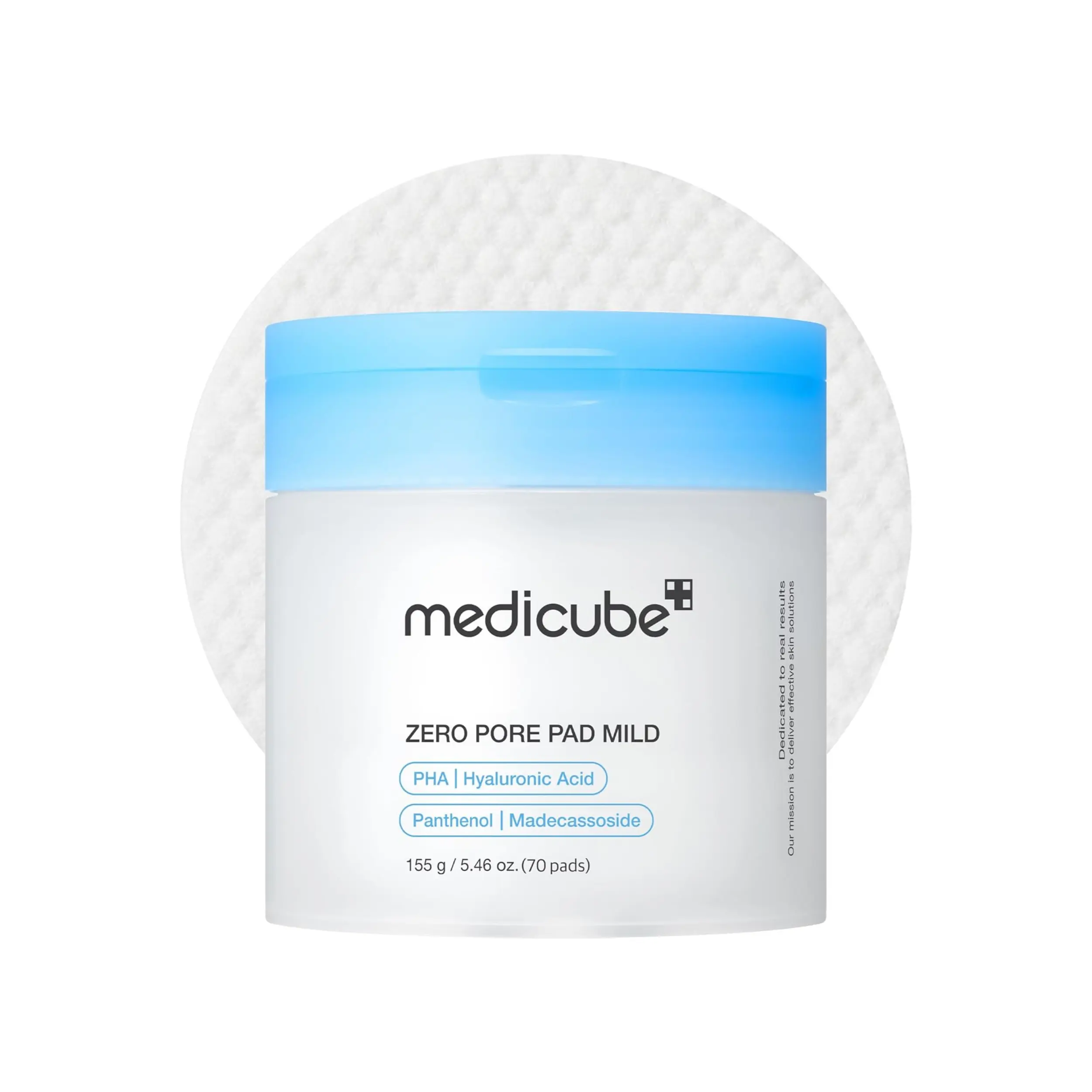 [Official Medicube Partner] Zero Pore Pad Mild (70ea) - Gentle Calming Toner Pad for Exfoliation, Minimizing Pores & Blackhead Removal with PHA | Ideal for All Skin Types | Korean Skin Care