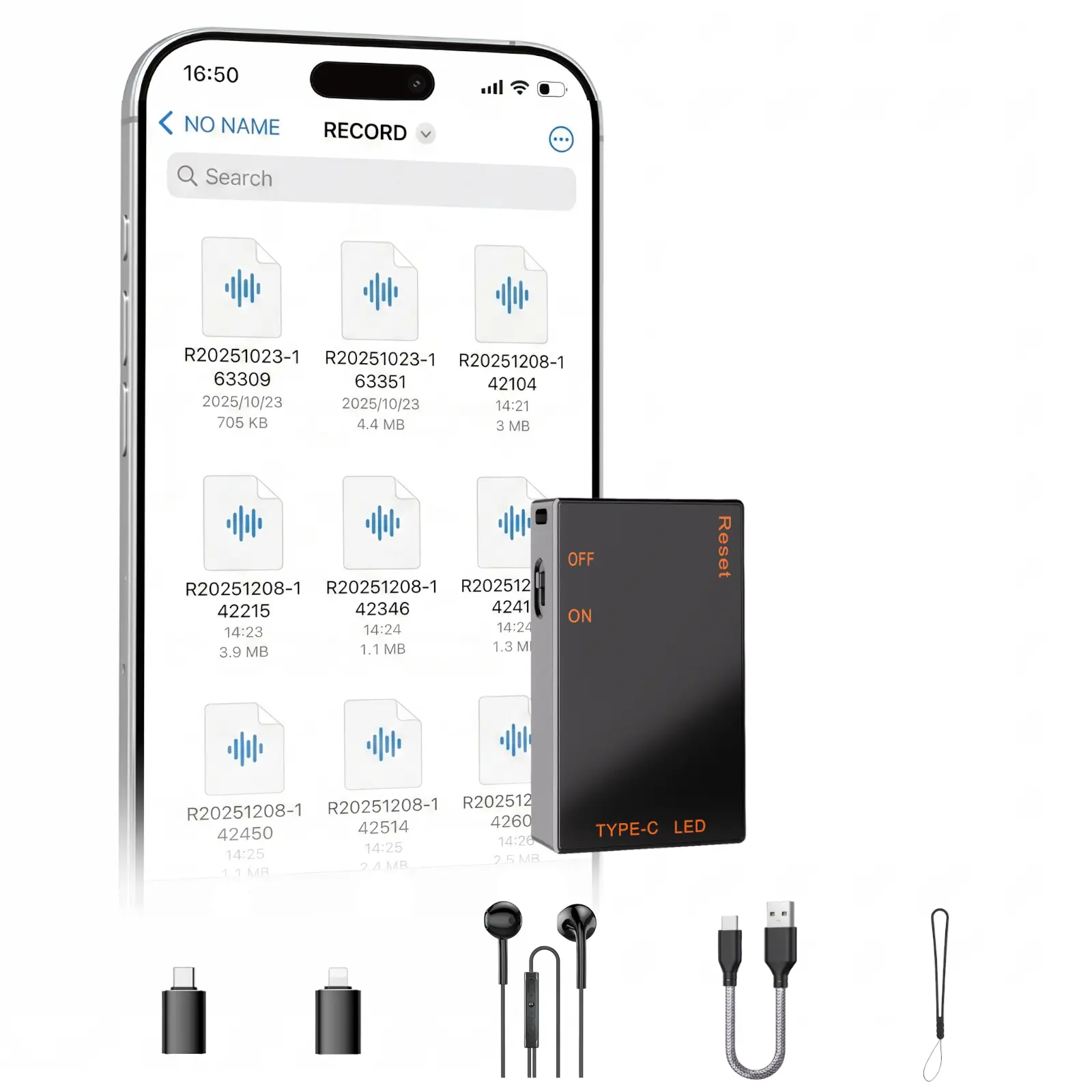 Magnetic Smart Voice Recorder - AI-Intelligent Triple Noise Reduction Digital Product, 1536 Kbps 3D HD Stereo, Adjustable Recording, USB, MP3 Player, Compact Portable Travel Gadgets for Lectures, Meetings, Digital Products