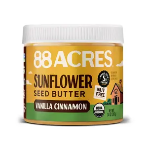 Vanilla Cinnamon Sunflower Seed Butter – 14 oz Jar, Smooth Spread with Roasted Sunflower Seeds, Cinnamon, Nutmeg & Vanilla, Allergen-Free, Plant-Based, Healthy Alternative to Nut Butter