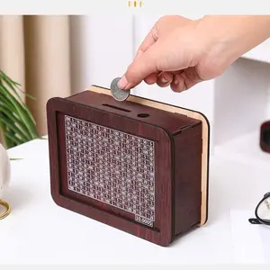Retro DIY Wooden Money Box| Hand-Assembled Savings Jar for Coins & Small Treasures (2026 New Year Design) bank