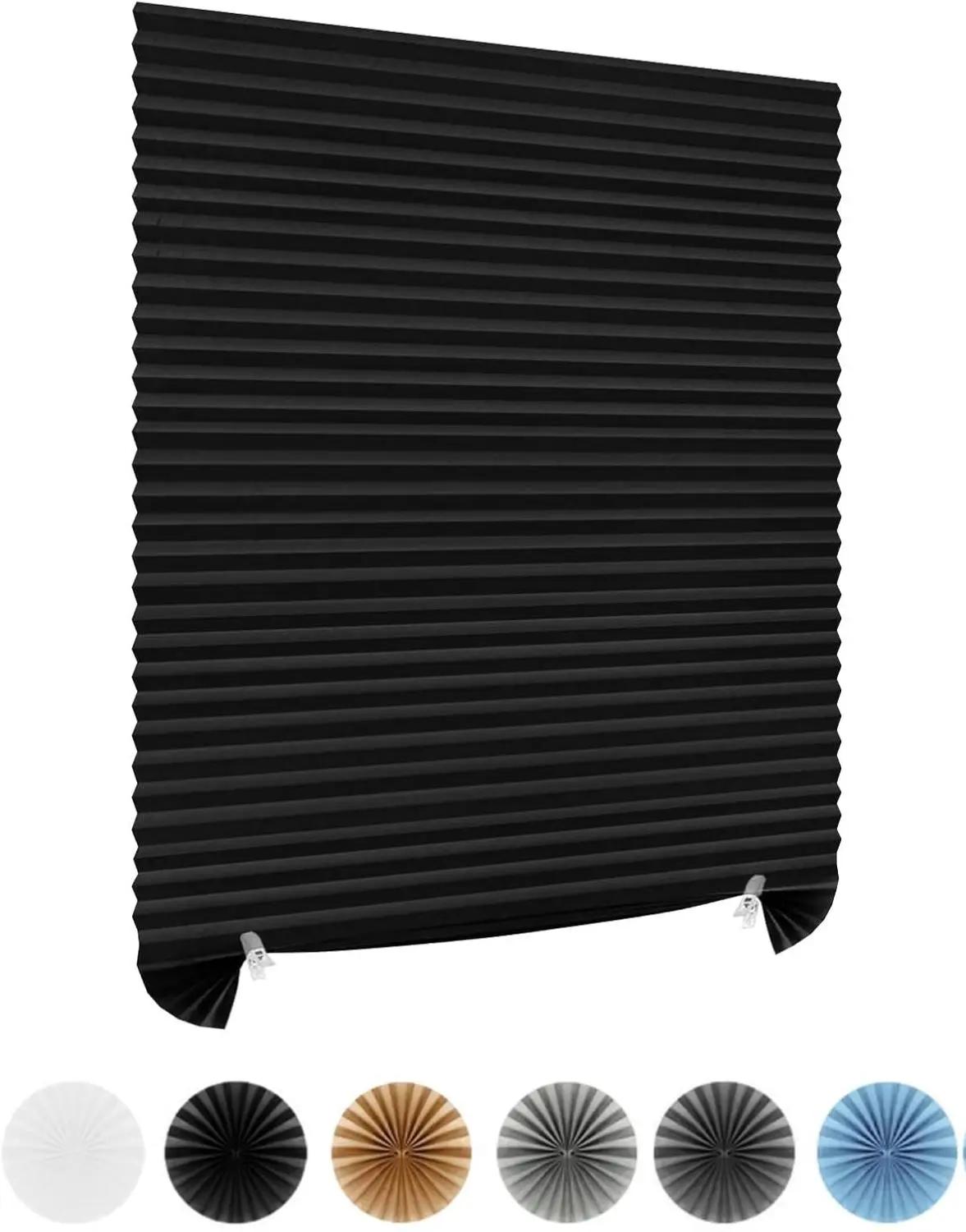 Window Blinds Cordless Blackout No Drill Cut to Size Clip On Stick On Self Adhesive Temporary Blinds Pleated Paper Blinds for Windows Doors Shades for Home Nursery Bedroom Kitchen Bathroom