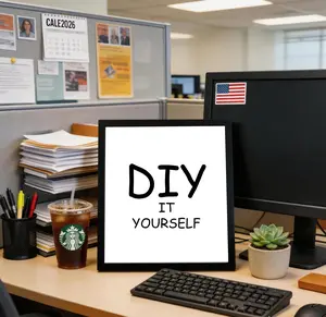 Customizable Black Wooden Photo Frame - 20cm x 20cm, Healing-Style DIY Desktop Decoration artwork frame