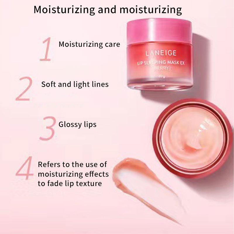 Original LANEIGE 20g Strawberry Fruit Lip Sleeping Mask Moisturize Nourish Lip Balm Fade Lip Lines Lip Care Korean Cosmetics