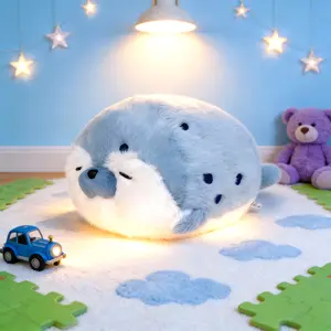 15.748-inch lying otter plush toy, cute seal cushion, brown otter plush, soft and comfortable stuffed pillow, a surprise gift for children’s birthdays