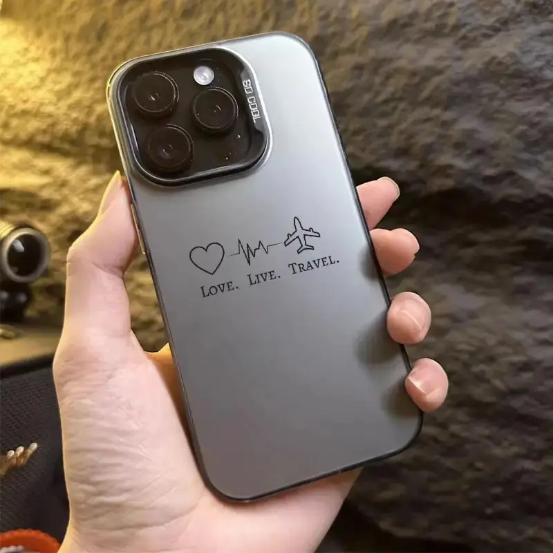 Simple Line Travel Airplane Plastic+TPU Phone Case Cover - Heavy Duty Protection Accessories, Fits iPhone 7/8 Plus, XR/Xs/Xs Max, 11/12/13 Series, 14-16 Series Mobile Phone Case