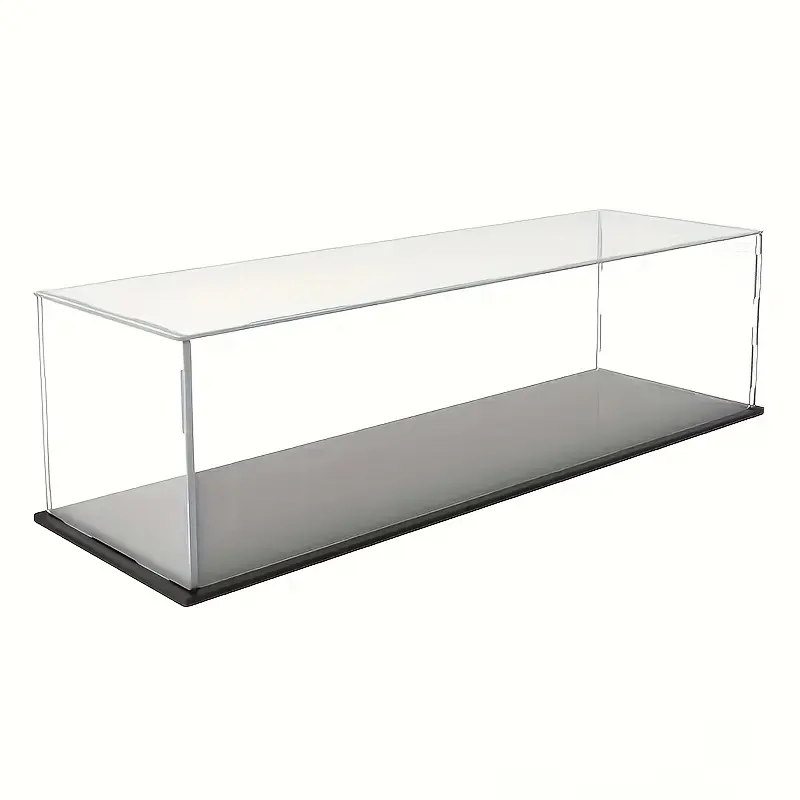 Large Size Collectible Display Box, Plastic Assembly Dustproof Showcase Cabinet with Lid, Base, 15.75x7.87x5.91 Inches, Ideal for Action Figures/action Toys/car Models