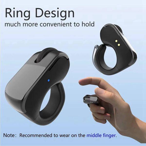 Wireless Bluetooth Ring for Mobile Phone - Short Video Like Button, Lazy Selfie Page Turner, Novel Review Remote Control Mouse (2.4G Version)