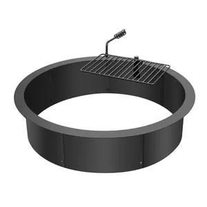【Summervibes】VEVOR Fire Pit Ring,  , Fire Pit Insert with Barbecue Fire Ring, 35-In Outer/31-In Inner Diameter, 8.5in Height, Carbon Steel Liner DIY Campfire Ring above/In-Ground, for Outdoor Camping, Bonfires