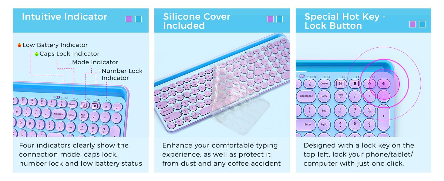 Seenda Bluetooth Keyboard and Mouse for iPad, CTU-301 Multi-Device Bluetooth + 2.4G Wireless Keyboard Mouse with Tablet Holder for MacBook/Windows Computer, iOS/Andriod Tablet Phone Seenda Bluetooth Keyboard and Mouse for iPad, CTU-301 Multi-Device Bluetooth + 2.4G Wireless Keyboard Mouse with Tablet Holder for MacBook/Windows Computer, iOS/Andriod Tablet Phone